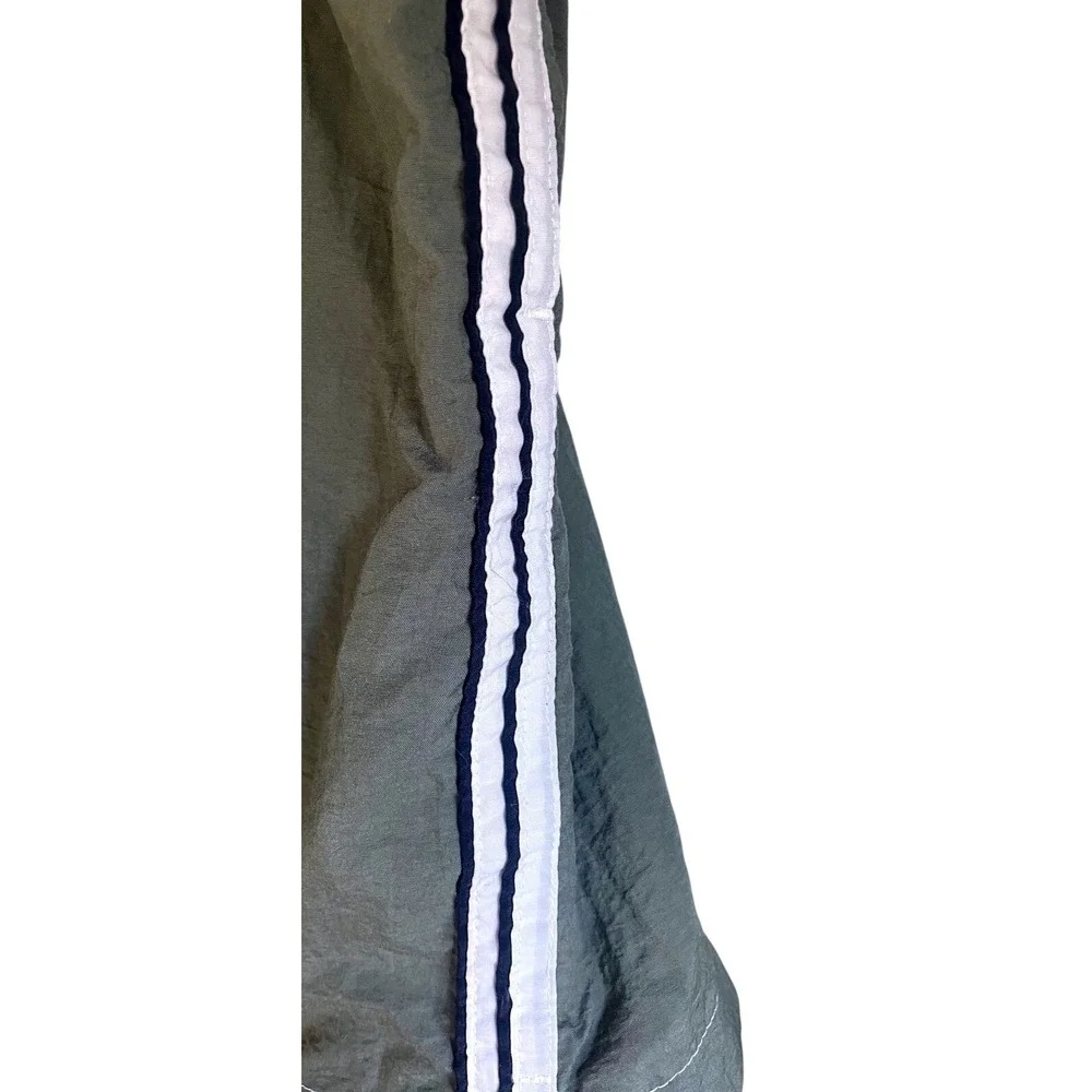 Vintage 90s KANDO Mens Olive Green Athletic Shorts Size L Side Stripe Mesh Lined